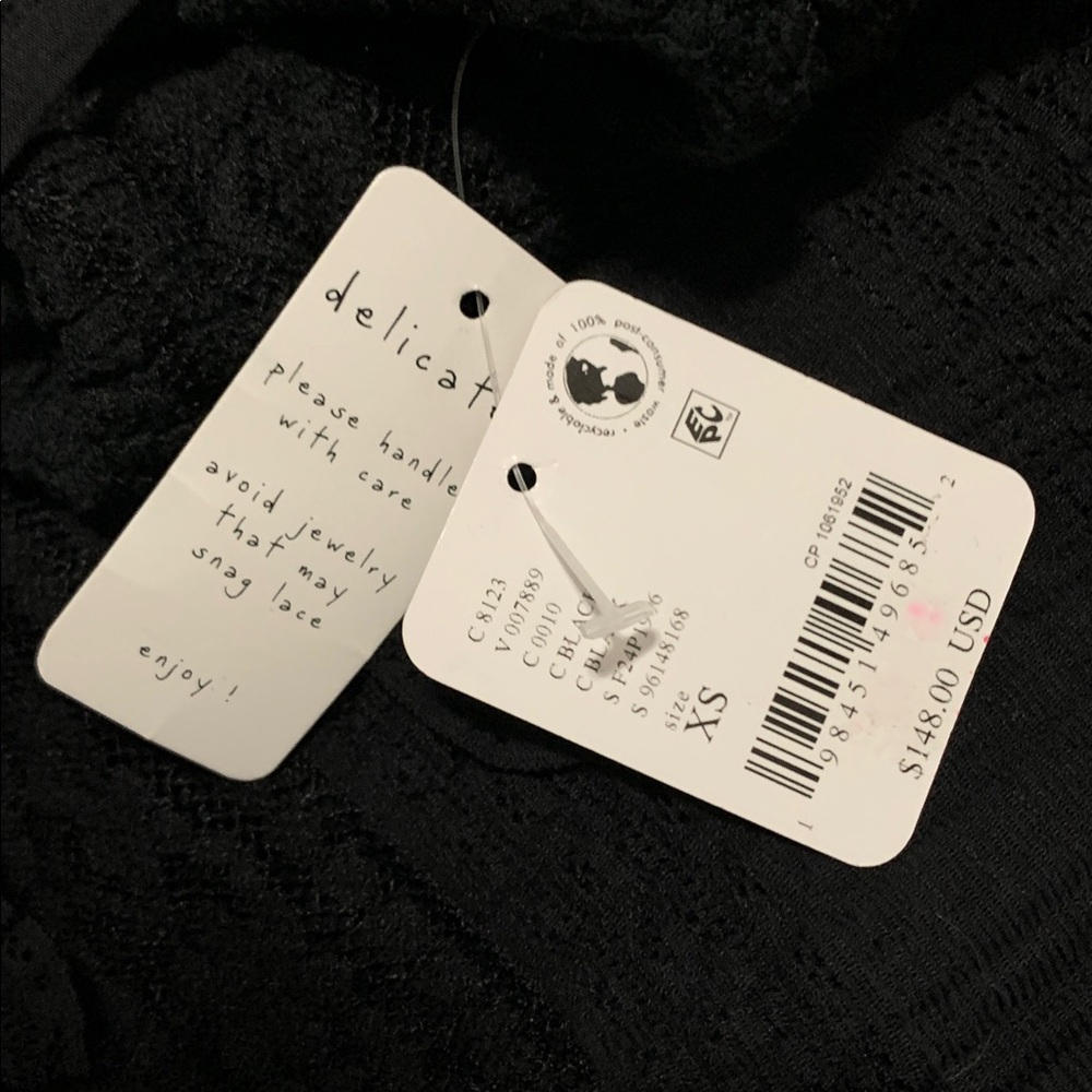FREE PEOPLE Lace Pants NWT Black FP One Aiden - Picture 9 of 12